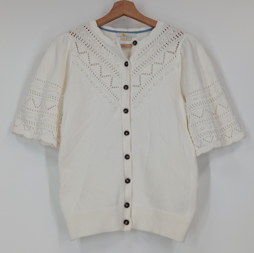 Boden Wide Sleeve Crochet Cardigan